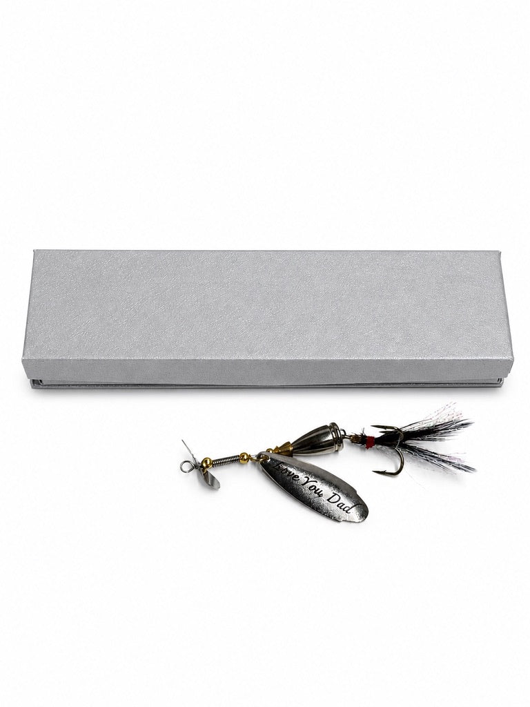 Personalized Silver Spinner Fishing Lure – Wedding Gift for Groomsmen, Best Man & Dad