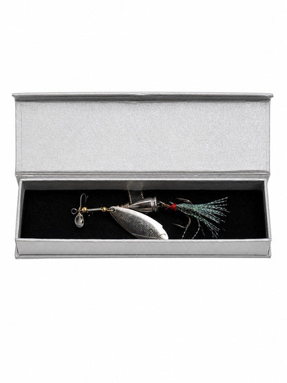 Personalized Silver Spinner Fishing Lure – Wedding Gift for Groomsmen, Best Man & Dad