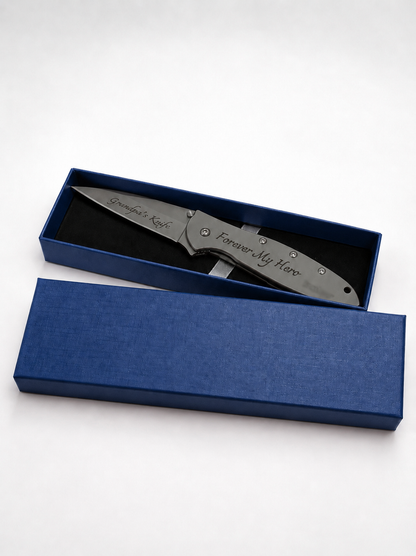 Personalized Silver Pocket Knife – Custom Engraved Gift for Him